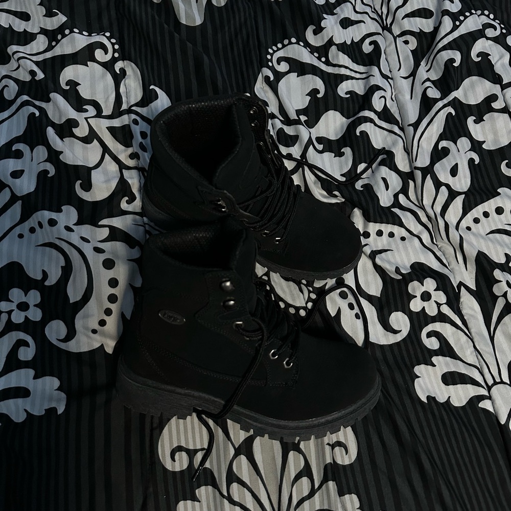 Black Women's Lace-Up Ankle Boots